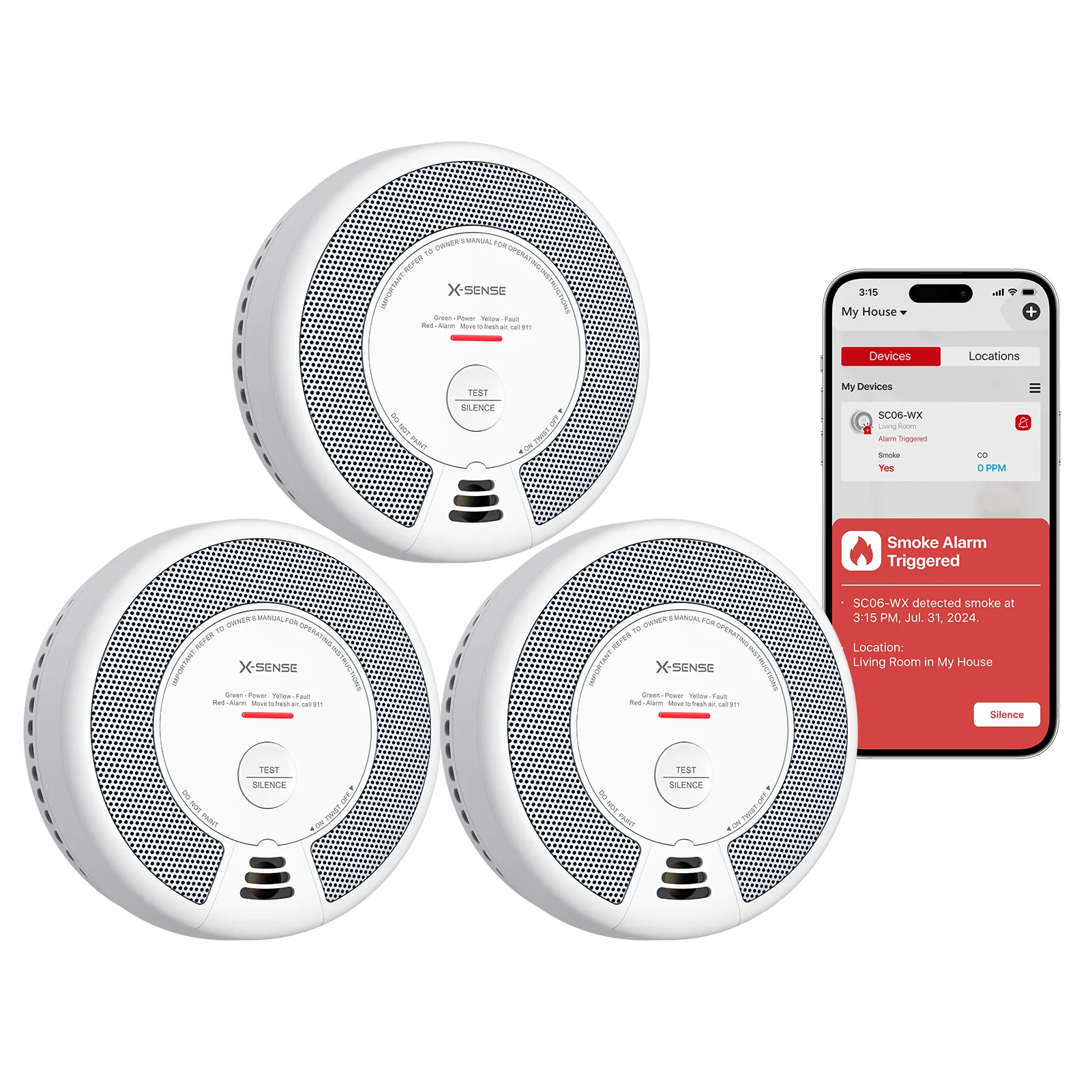 SC06-WX Smart Combo: Enhanced Home Safety with Wi-Fi Connected Smoke Detector & Carbon Monoxide Alarm