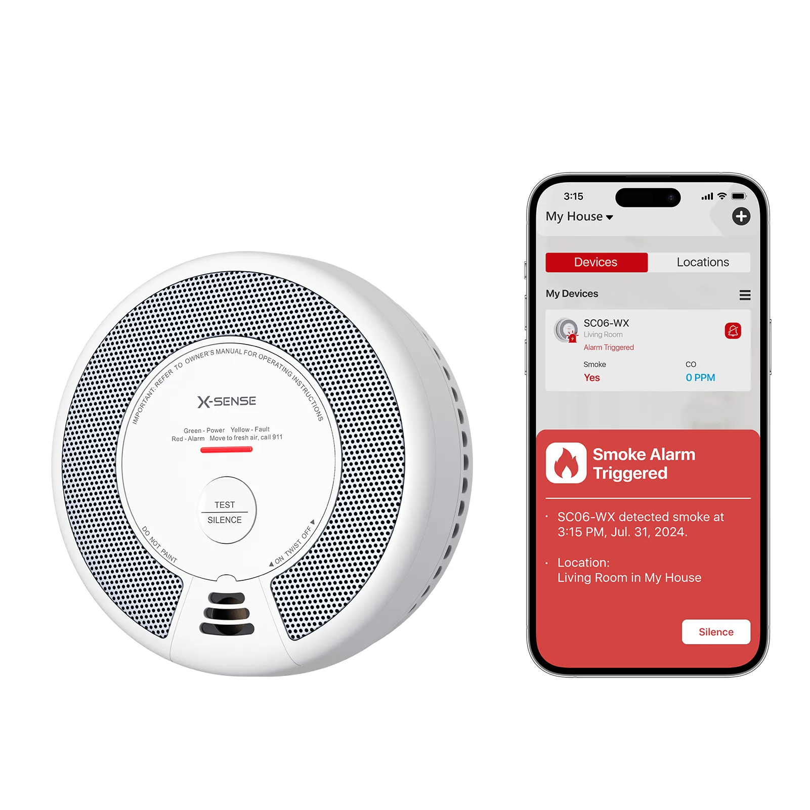 SC06-WX Smart Combo: Enhanced Home Safety with Wi-Fi Connected Smoke Detector & Carbon Monoxide Alarm