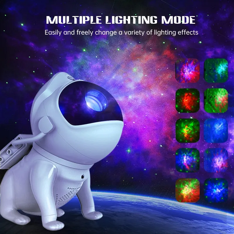 Space Dog Astronaut Night Light Galaxy Star Projector