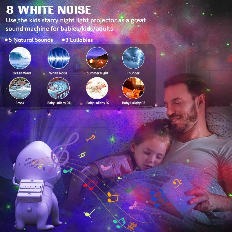 Space Dog Astronaut Night Light Galaxy Star Projector