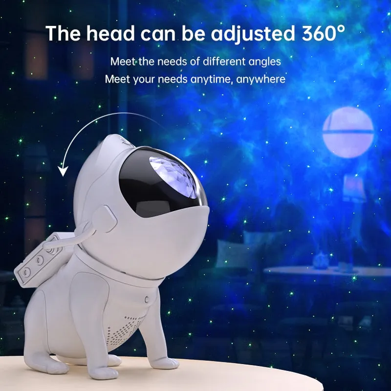 Space Dog Astronaut Night Light Galaxy Star Projector