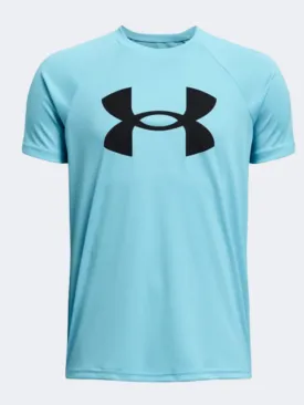 Under Armour Tech Big Logo Boys Training T-Shirt Sky Blue/Black