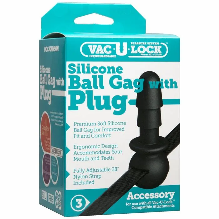 Vac U Lock Silicone Ball Gag Black