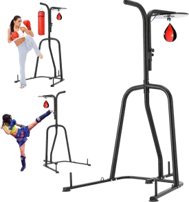 Vevor Punching Bag Stand 2-in-1 Adjustable Height Steel Rack for Heavy Bag and Speed Bag Holds Up to 400 Lbs. New