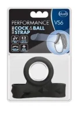 VS6 -|Silicone Cock & Ball Strap - Black | Blush