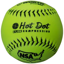 Worth 11" Hot Dot NSA Slowpitch Softballs 52/275 (Dozen): NO11SY